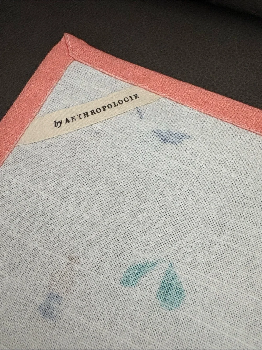 Anthropologie Sea La Vie Embroidered kitchen towel White with Multi Colors